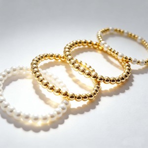 Juego de 4 Pulseras de Perlas CCB con Estilo Encantador, Oferta Especial de Verano, Perlas Redondas, Joyería Moderna, Elegante y Diaria - Product Image 3