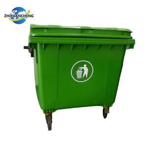 1100L Umweltfreundlicher HDPE Rechteckiger Stehender Recyclingbehälter mit Fußpedal-Deckel und Rädern für den Außenbereich (Induktionstyp) - Product Image 3