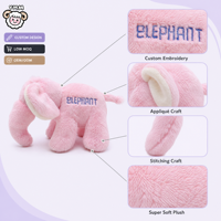 Peluche personnalisée en forme d'éléphant rose, jouet en peluche pour enfants, adorable poupée éléphant avec texte brodé personnalisé, cadeau