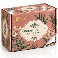 Boîte d'expédition en carton ondulé personnalisée pour thé aux herbes, avec impression florale, pour l'emballage du thé