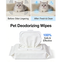 Lingettes désodorisantes personnalisées, 80 feuilles, 100% naturelles, à base de plantes, biodégradables, pour le contrôle des odeurs, lingettes corporelles douces pour chiens et chats