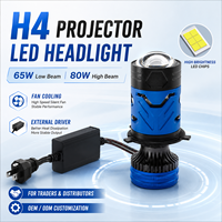 Ampoule de phare à lentille de projecteur LED SFIDA T6 H4 80W 8000LM Laser 4575 Chip Refroidissement par ventilateur 12V Nouveau pour voiture et moto