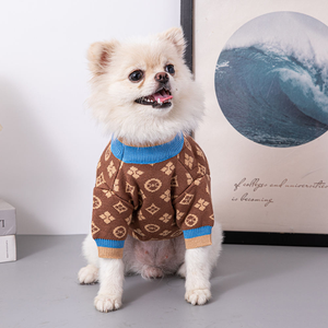 Suéter Tejido con Monograma <span class=keywords><strong>para</strong></span> Mascotas |   Suéter de lana europeo y estadounidense <span class=keywords><strong>para</strong></span> <span class=keywords><strong>perros</strong></span> y gatos, ideal <span class=keywords><strong>para</strong></span> venta al por mayor en boutiques. - Product Image 2