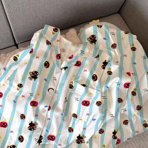 Pijamas <span class=keywords><strong>de</strong></span> dibujos animados <span class=keywords><strong>de</strong></span> <span class=keywords><strong>pingüino</strong></span> a rayas Top y pantalones <span class=keywords><strong>de</strong></span> manga larga para <span class=keywords><strong>mujer</strong></span> Homewear Conjunto <span class=keywords><strong>de</strong></span> dos piezas al por mayor - Product Image 4