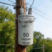 Transformateur de puissance immergé dans l'huile 33 kV 200 kVA monophasé de taille compacte monté sur poteau pour station de base télécom 480 V/440 V