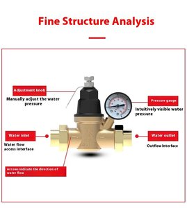 Wholesale Industrial-Grade Manual Brass Pressure Reducing Valve With Pressure <strong>Gauge</strong> Pressure Balance Valve for General Use - Product Image 4