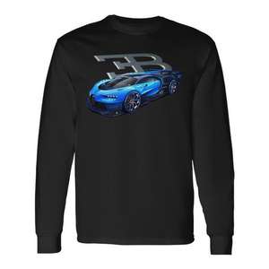 Camiseta de manga larga Bugatti Chiron para hombre, cuello redondo, estampado digital, ropa promocional - Product Image 1