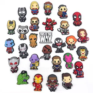 New Arrivals Marvel Super Heroes Pvc Shoe Charms Spider Man Clog Charms for Shoe Decorations