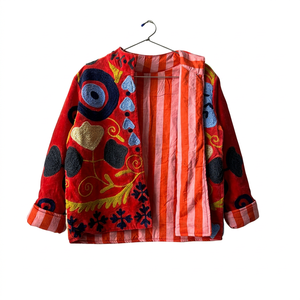 Manteau en coton patchwork brodé à la main, style bohème, manches longues, grande taille, vêtements d'extérieur pour femmes, automne, décontracté - Product Image 1