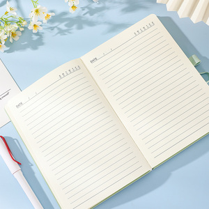 2025 A5 ukuran PU buku harian jurnal kulit <span class=keywords><strong>Notebook</strong></span> dengan Logo kustom Hardcover gaya warna-warni halaman berjajar mengikat jahit untuk sekolah - Product Image 4