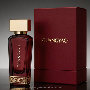 Flacon de parfum de qualité fiable 50 ml, flacon de parfum en verre noir personnalisé avec logo doré et boîte d'emballage de luxe - Product Image 3