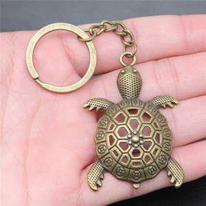 Llavero de Metal con Forma de Tortuga <span class=keywords><strong>Grande</strong></span>, Plateado Antiguo y Bronce Antiguo, Recuerdo, Regalo, P1-ABD-C13051 - Product Image 4