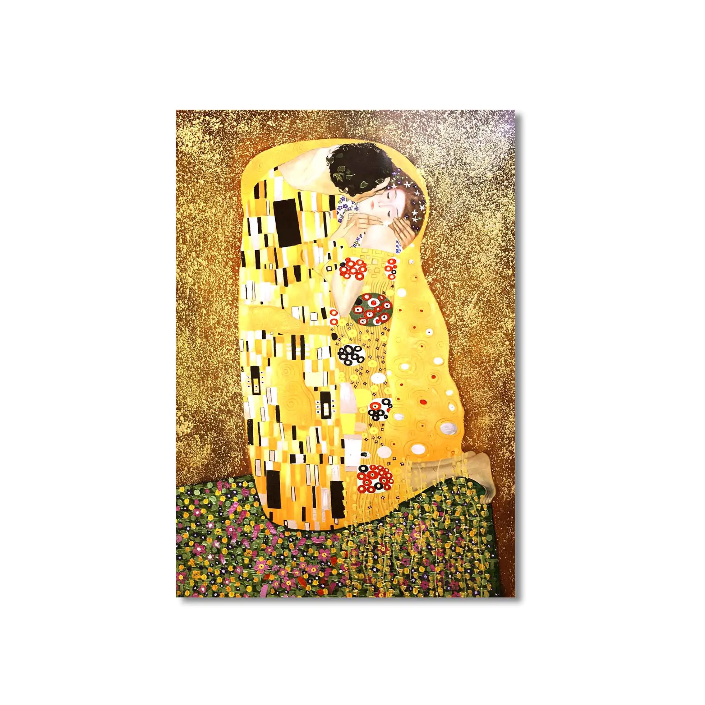 Dafen Handmade Famous Paintings Gustao Klimt The Kiss Home Decoration Reproduction Oil Painting