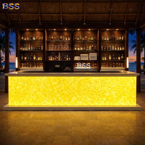 Mostrador de mármol de alabastro para restaurante de hotel Diseño moderno Mostrador de Bar de mármol de ónix retroiluminado - Product Image 6
