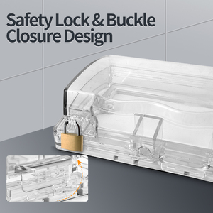 Прозрачная водонепроницаемая настенная розетка с двойной крышкой IP55 для наружного использования, 2 розетки переменного тока, поликарбонат - Product Image 5