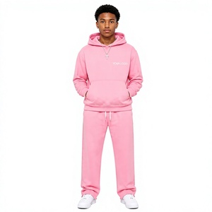 OEM Custom Branding Rhinestone Tracksuit <b>Set</b> Side Button Jogger Oversized Pullover Hoodie Sweatpants Streetwear <b>Set</b> - Product Image 1