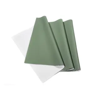Factory Outlet Waterproof Green PU Fabric Leather for Raincoat