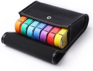Organizador de Pastillas de Viaje con Logotipo Personalizado, 28 Compartimentos, Estuche para Medicamentos Semanal de 7 Días, Bolsa de Cuero PU para Pastillas AM PM Noche - Product Image 1