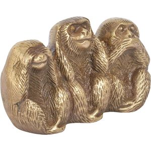 Diseño de casa de campo moderno de lujo Estatua de tres monos de latón Hear-No See-No Speak-No Evil Animal Estatuilla hecha a mano Eco-Friendly - Product Image 2