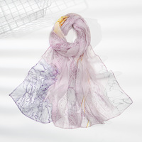 Élégante Écharpe en Georgette à Imprimé Léopard pour Femme, Longue Écharpe Classique, Châle Extérieur Respirant pour Toutes les Saisons et Usage Quotidien