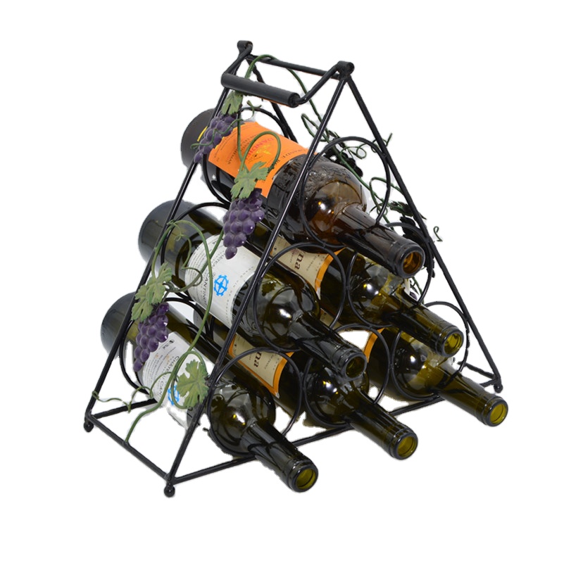 Оптовая продажа, 6 бутылок, металлическая Винная стойка, демонстрация железных винных бутылок