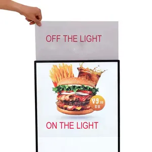 メニュー価格表スリム広告映画ポスターライトボックス広告ボード大型ライトボックス広告用