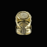 Modischer Religiöser Ring 18K Vergoldet Breiter Aristokratischer Ring Kupfer Messing Fingerring für Männer
