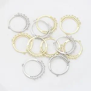 Professional Manufacturer Circle Shaped Zinc Alloy Pendant Gold Silver Jewelry Making DIY Accessories Connector
