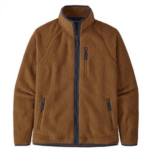 Custom Logo Mens Winter Sherpa Fleece Bomber Jacket <b>Stand</b> Collar Zip-Up Warm Breathable OEM Casual Outdoor Coat - Product Image 1