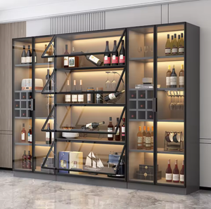 EX643 JYF Art Deco Stainless Steel Waterproof Wine <b>Shelves</b> Floor Mount Display Racks for Outdoor <b>Bar</b> & Restaurant Decor - Product Image 5