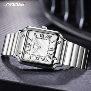 Men's Business Wristwatch Roman Square Dial High Quality 904L Stainless Steel Dress <b>Watch</b> - Product Image 2