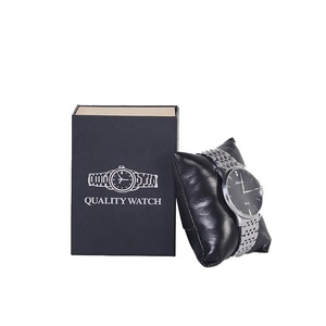 Vendita calda orologio di carta Flip <span class=keywords><strong>Top</strong></span> Box con singolo cuscino in pelle PU magnetico orologio di stoccaggio Organizer custodia per orologio da viaggio in cartone - Product Image 3