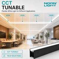 Éclairage architectural linéaire LED avec système de connexion par glissière pour montage en surface, suspendu au mur et encastré