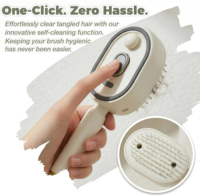 Brosse à vapeur électrique améliorée 2026, peigne massant à coussin d'air électrique avec pulvérisation, brosse à cheveux antistatique à lumière rouge avec pulvérisation d'eau