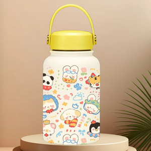 Bouteille d'eau isotherme en acier inoxydable pour enfants, 600 ml, avec poignée, motif mignon, <span class=keywords><strong>thermos</strong></span> pour l'école, les voyages et les sports - Product Image 5