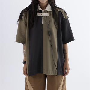 TANKTKANOEM alta calidad moda Casual algodón rayas Patchwork camisa mujer Ropa Camisetas para logotipo personalizado - Product Image 6
