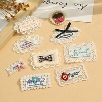 Patchs brodés en dentelle douce, badges en tissu 3D cerise, appliques DIY pour la couture, accessoires pour la décoration de chapeaux, sacs et vêtements