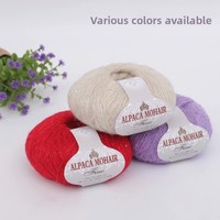 Fil à tricoter en mohair pailleté 50g, laine moyenne fine pour pulls