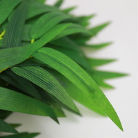 Feuilles de bambou artificielles ignifuges D448, branche unique en plastique, petites feuilles de saule, plantes vertes d'intérieur pour l'aménagement et les mariages