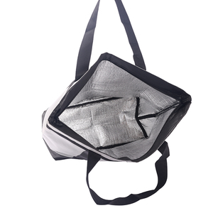 Bolsa Térmica Reutilizable para Mujeres y Hombres, Diseño a Rayas Grises para Compras, Entrega <span class=keywords><strong>de</strong></span> Pizza, Comida Caliente y Fría, <span class=keywords><strong>Uber</strong></span> <span class=keywords><strong>Eats</strong></span> - Product Image 3