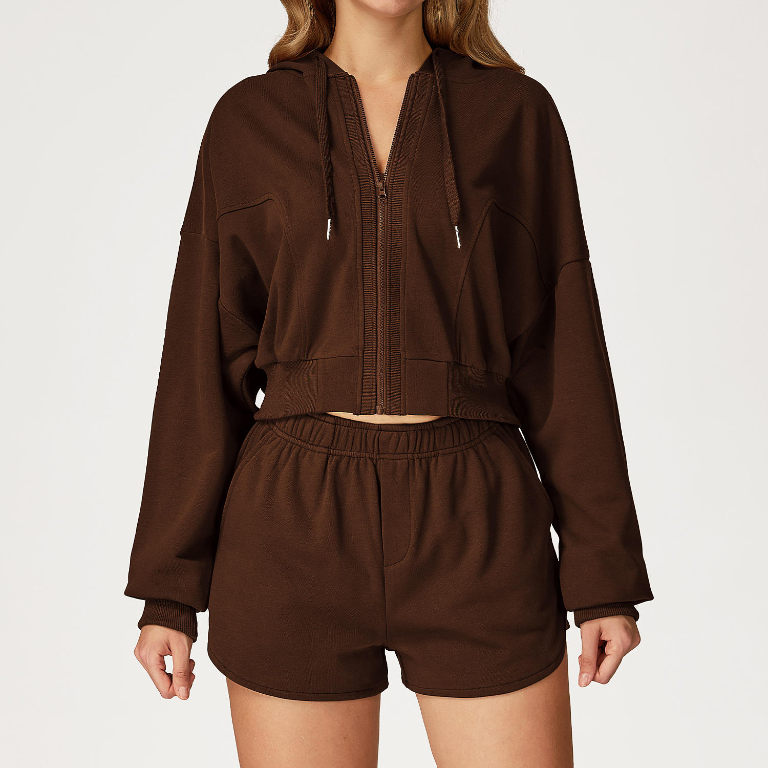 2044 Sweatshirt &amp; 2044 Shorts - Coffee Brown