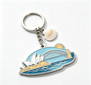 Custom Enamel Metal Key Chain Zinc Alloy 3D Souvenir <b>Keyring</b> City Scenic Gift for Travel Promotion - Product Image 1