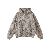 Style urbain cool |   Sweat à capuche doublé en polaire à broderie 3D en forme de cœur tendance européenne américaine d'hiver, veste à double fermeture éclair pour homme