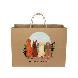 מותאם אישית לסביבה שחורה קראפט נייר סופרמרקט קניות שקית סגנון חולצת טריקו קלאסי ידית עם לוגו משלך מודפס - Product Image 6