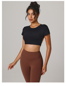 Conjunto de Yoga sin costuras para mujer de primera calidad para verano Sujetador deportivo a prueba de golpes y pantalones cortos para correr de cintura alta Chándal de gimnasio para Fitness - Product Image 2