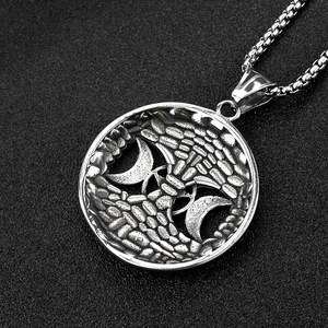 Men's Stainless Steel Pendant Necklace Viking Tree Of Life <b>Design</b> <b>Star</b> Pattern Geometric Gift Jewelry - Product Image 2