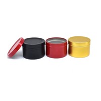 Heißer Verkauf 50ml Schwarz Weiß Rot Gold Runde Aluminium Blech Glas Metall Verpackung Behälter Topf zur Aufbewahrung von Kerze