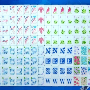 Casino Gambling Gift American White Acrylic 160 Pieces Landmark Luxury Foldable Portable Eco-Friendly <b>Mahjong</b> <b>Set</b> - Product Image 6