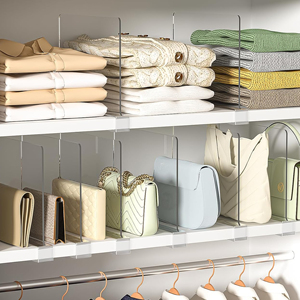 12pcs Acrylique Étagère Diviseur Plastique Acrylique Placard Étagère Diviseur - Product Image 4