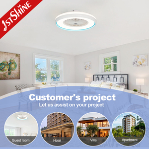 1stshine Ventilateur de plafond à LED Dimmable LED Light Smart Control APP 7 pales acryliques Ventilateur de plafond monté - Product Image 5